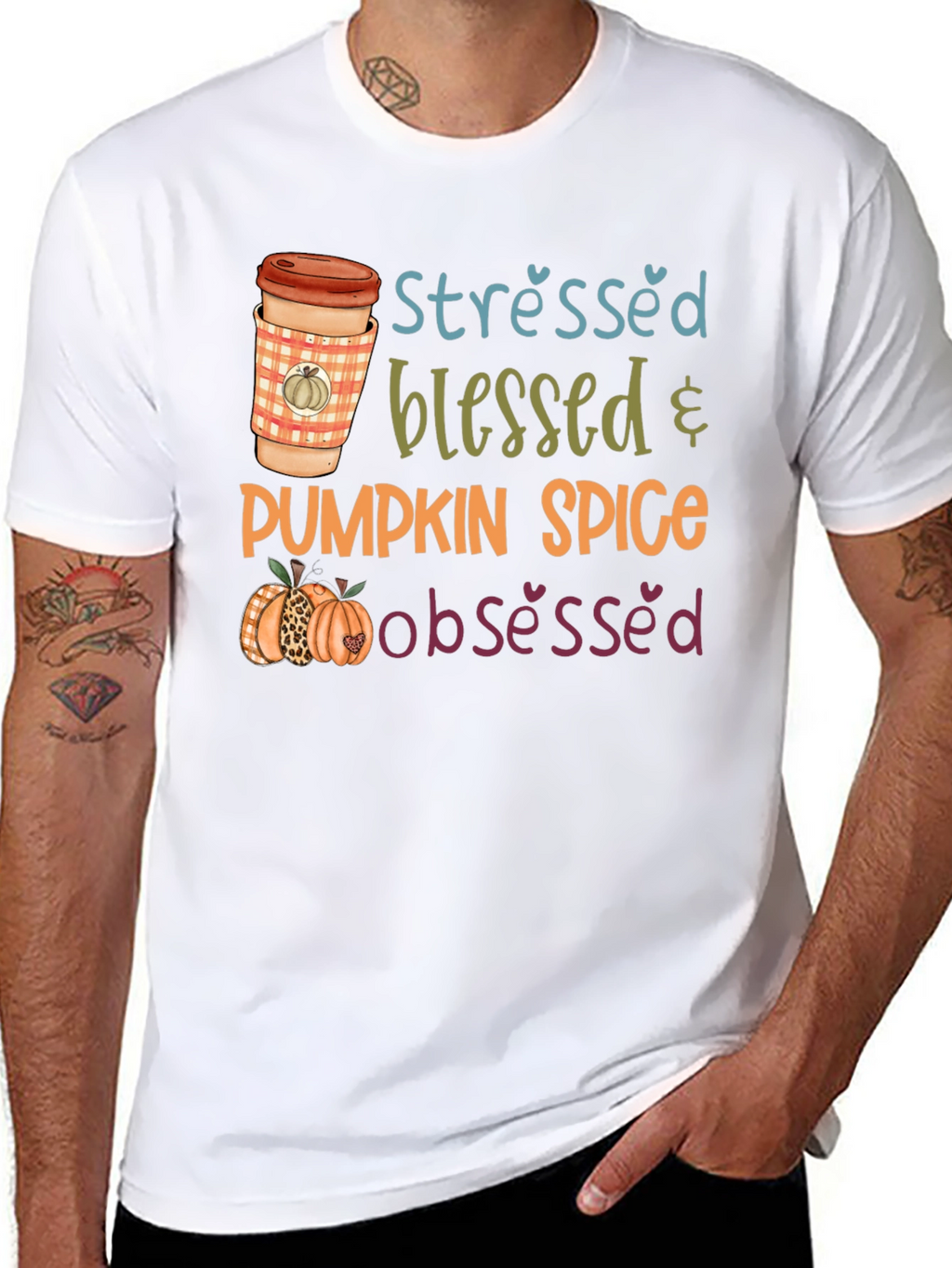 Stressed Blessed Pumpkin Spice Obsessed T-Shirt