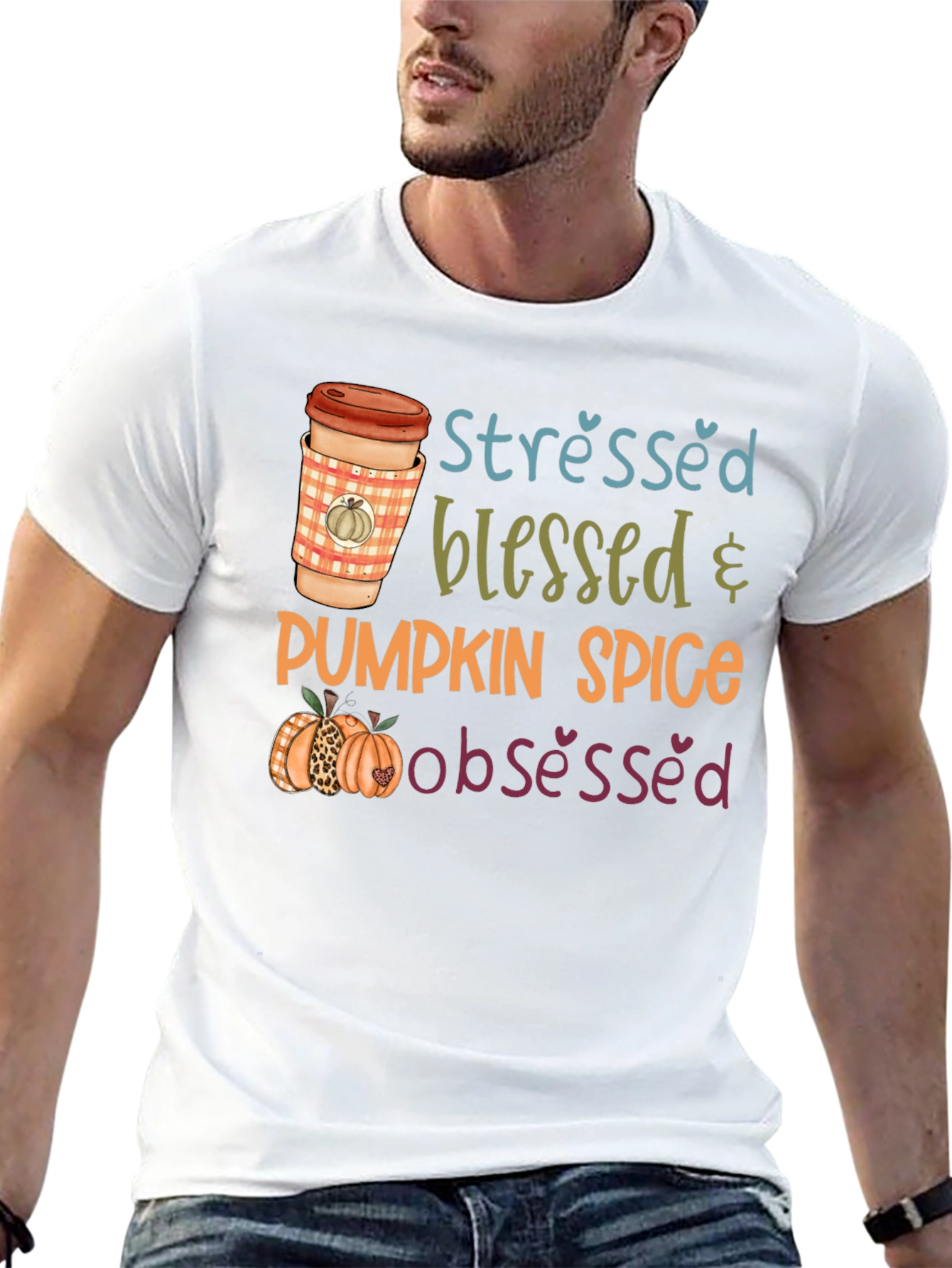 Stressed Blessed Pumpkin Spice Obsessed T-Shirt