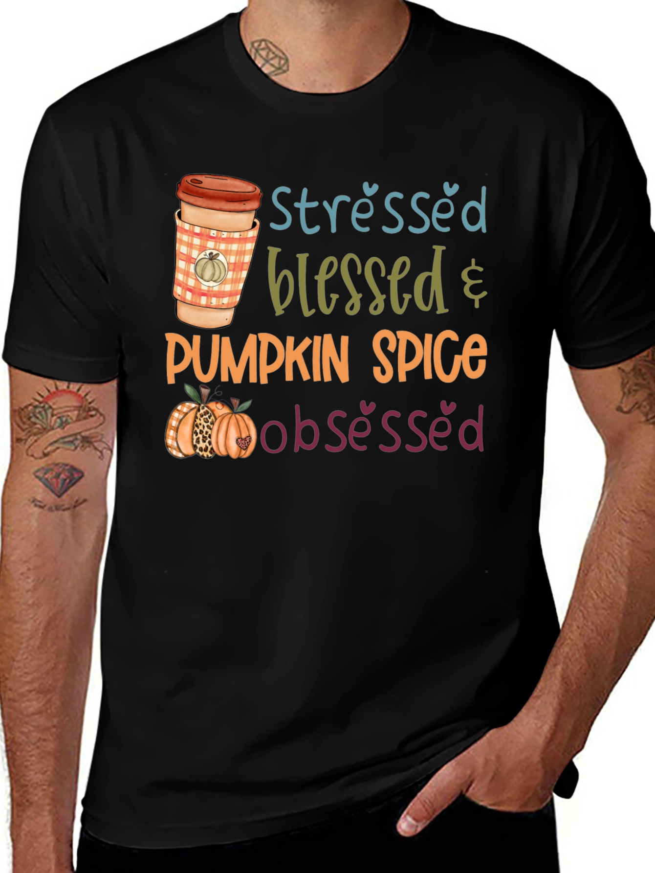 Stressed Blessed Pumpkin Spice Obsessed T-Shirt