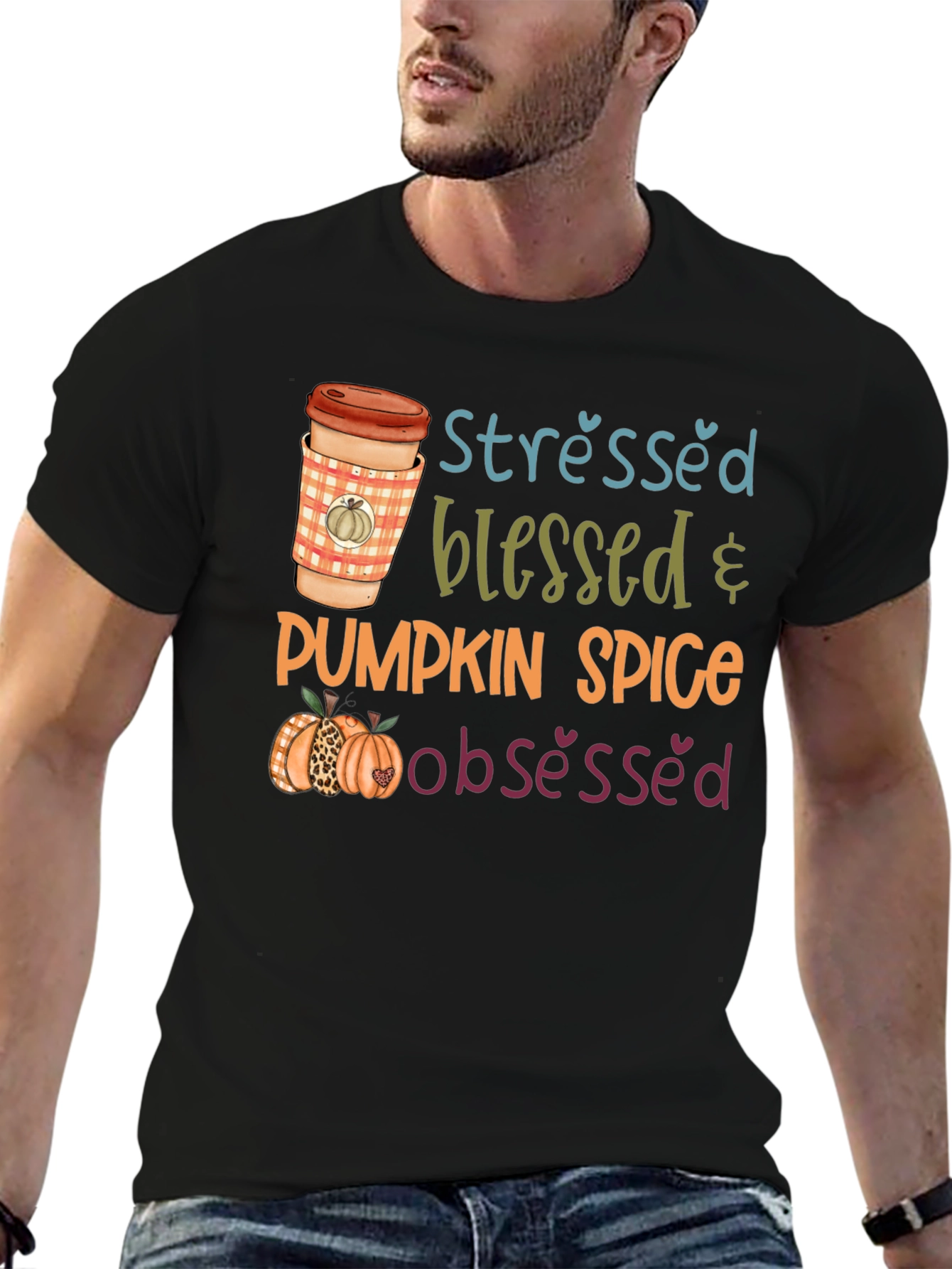 Stressed Blessed Pumpkin Spice Obsessed T-Shirt