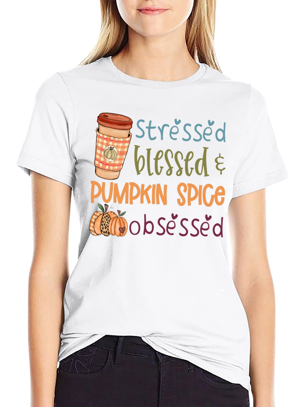 Stressed Blessed Pumpkin Spice Obsessed T-Shirt