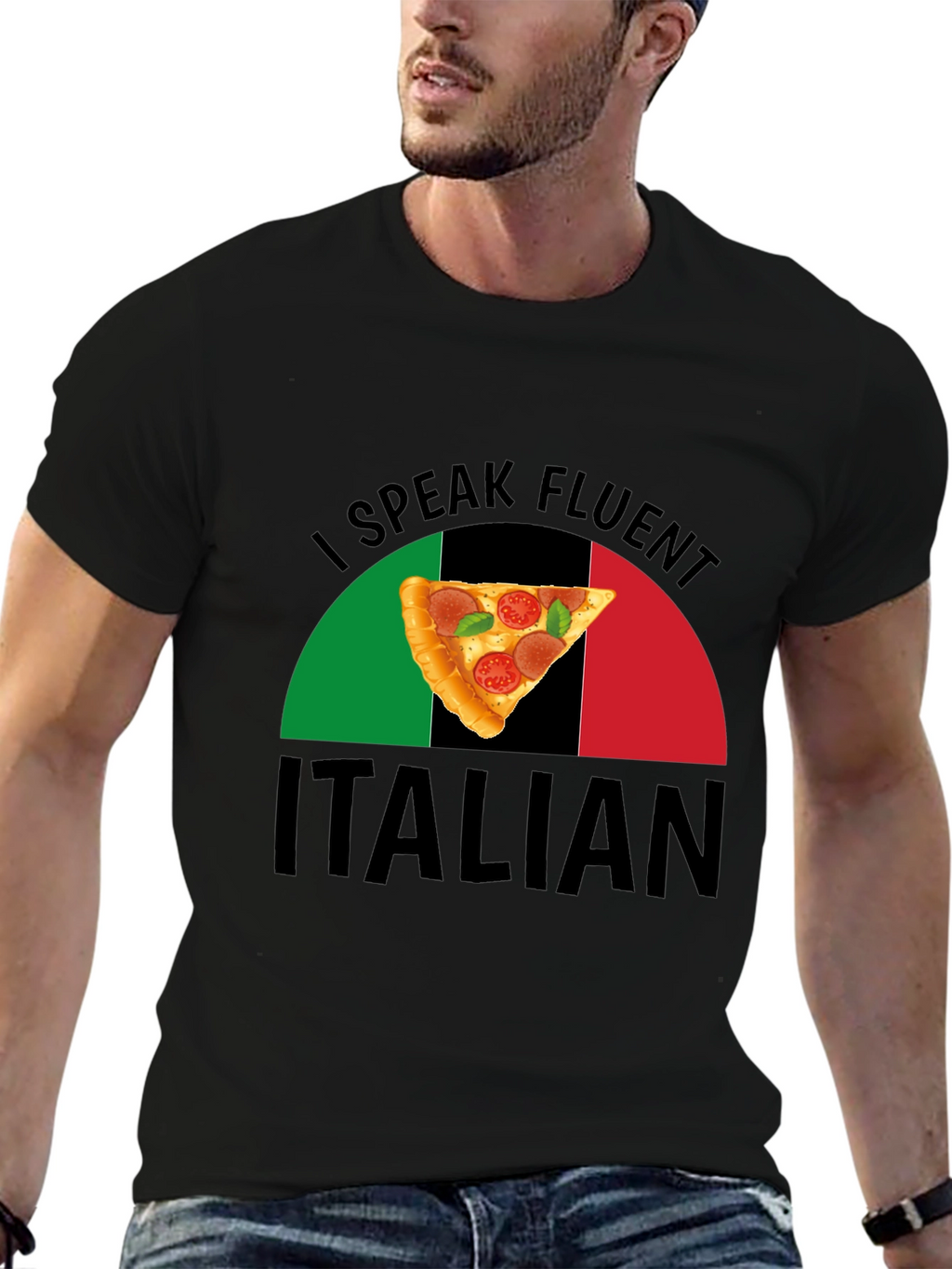 I Speak Fluent Italian Pizza Graphic T-Shirt