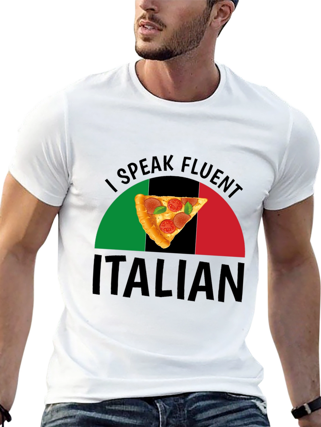 I Speak Fluent Italian Pizza Graphic T-Shirt