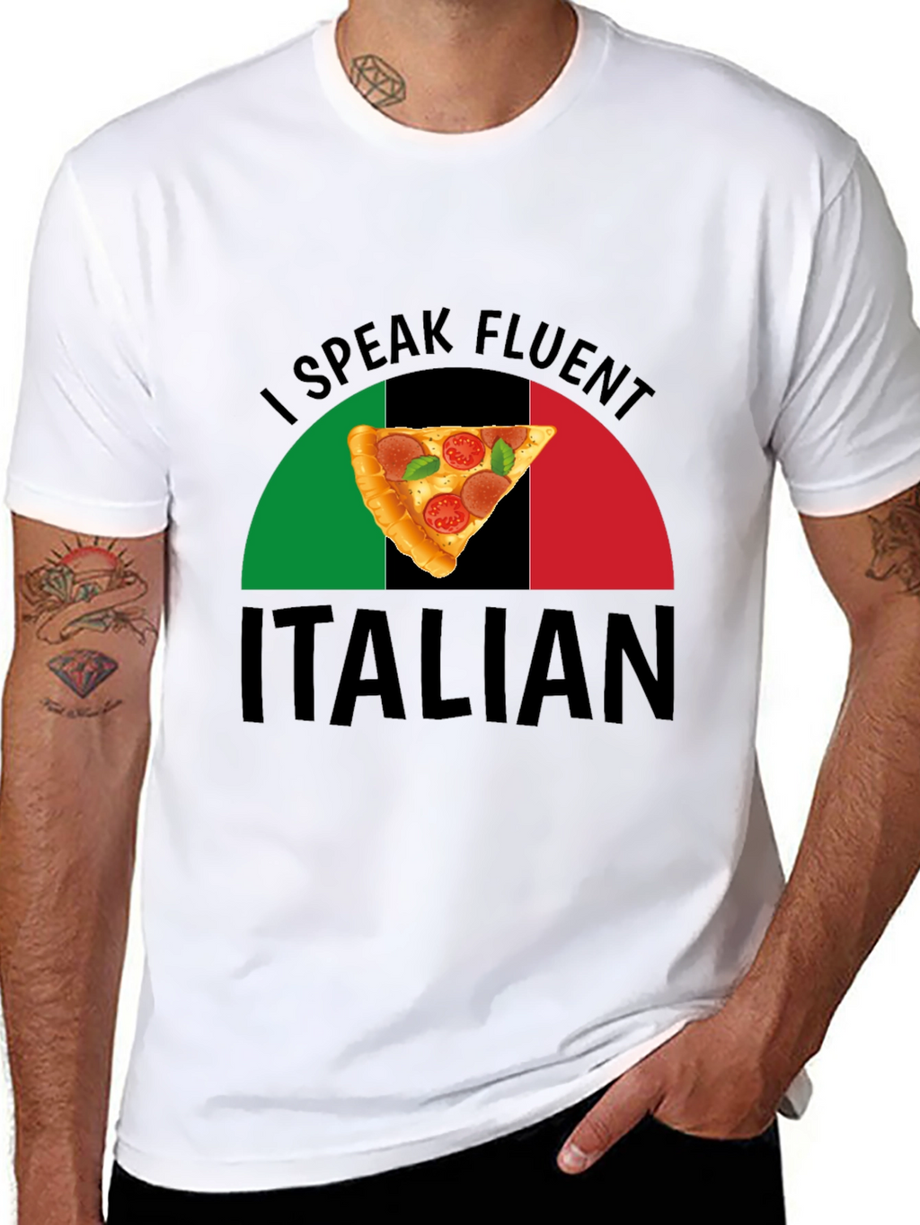 I Speak Fluent Italian Pizza Graphic T-Shirt