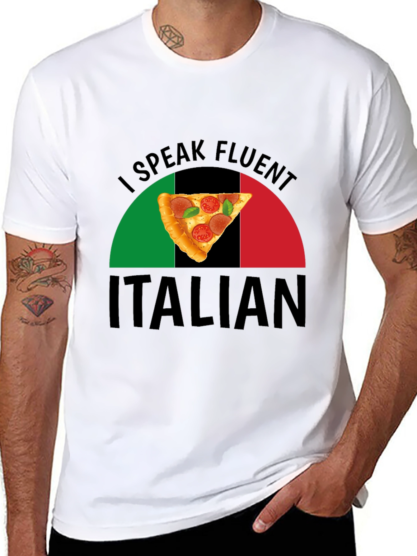 I Speak Fluent Italian Pizza Graphic T-Shirt