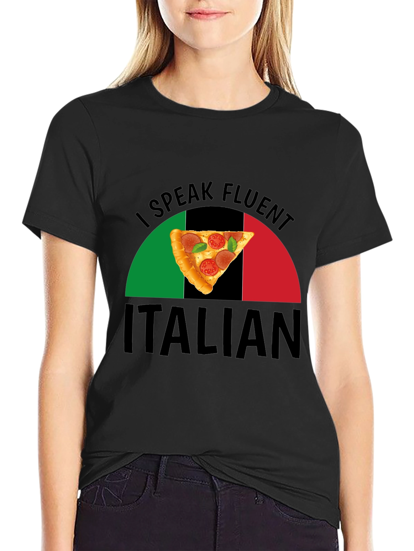 I Speak Fluent Italian Pizza Graphic T-Shirt