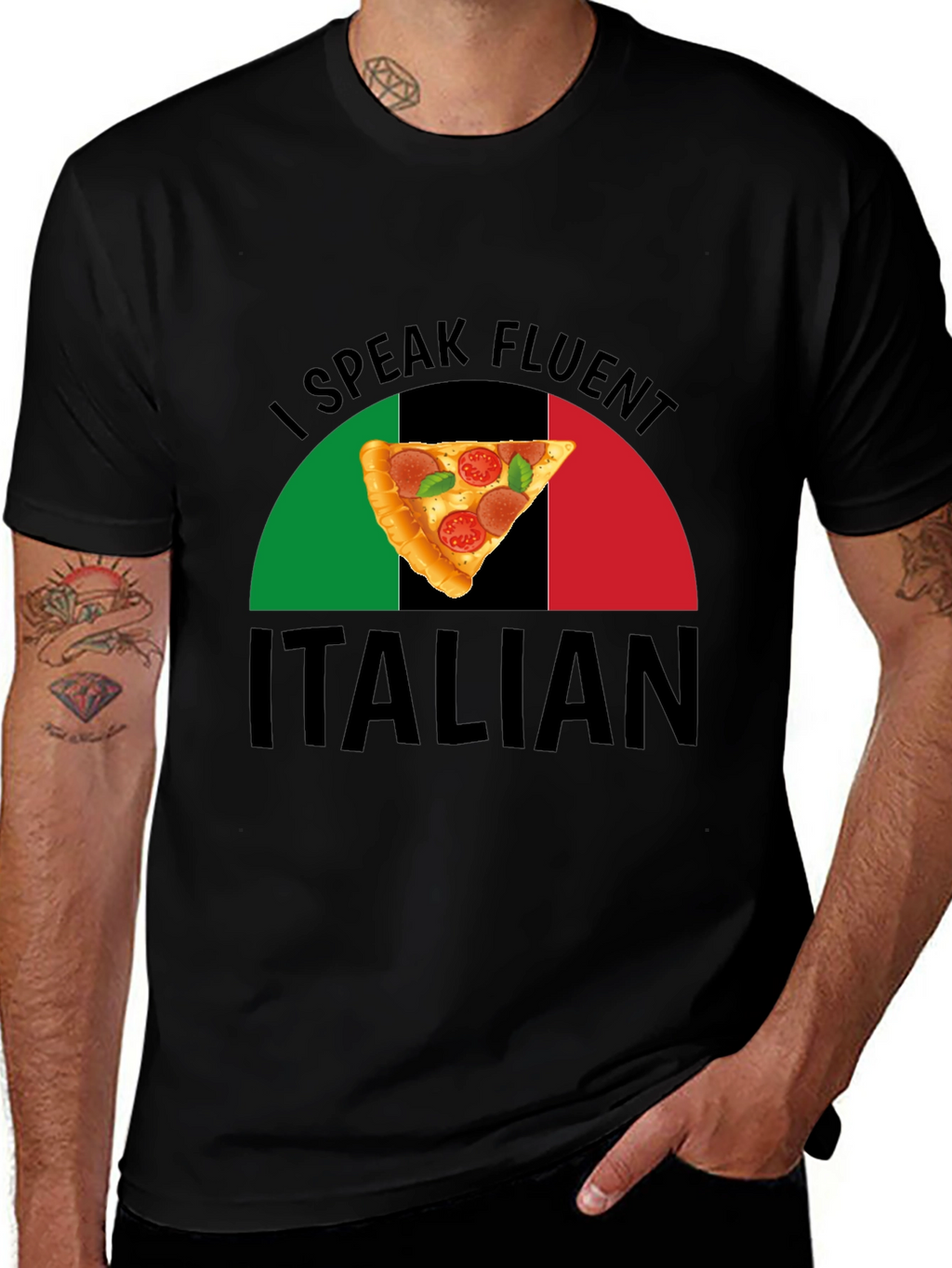 I Speak Fluent Italian Pizza Graphic T-Shirt