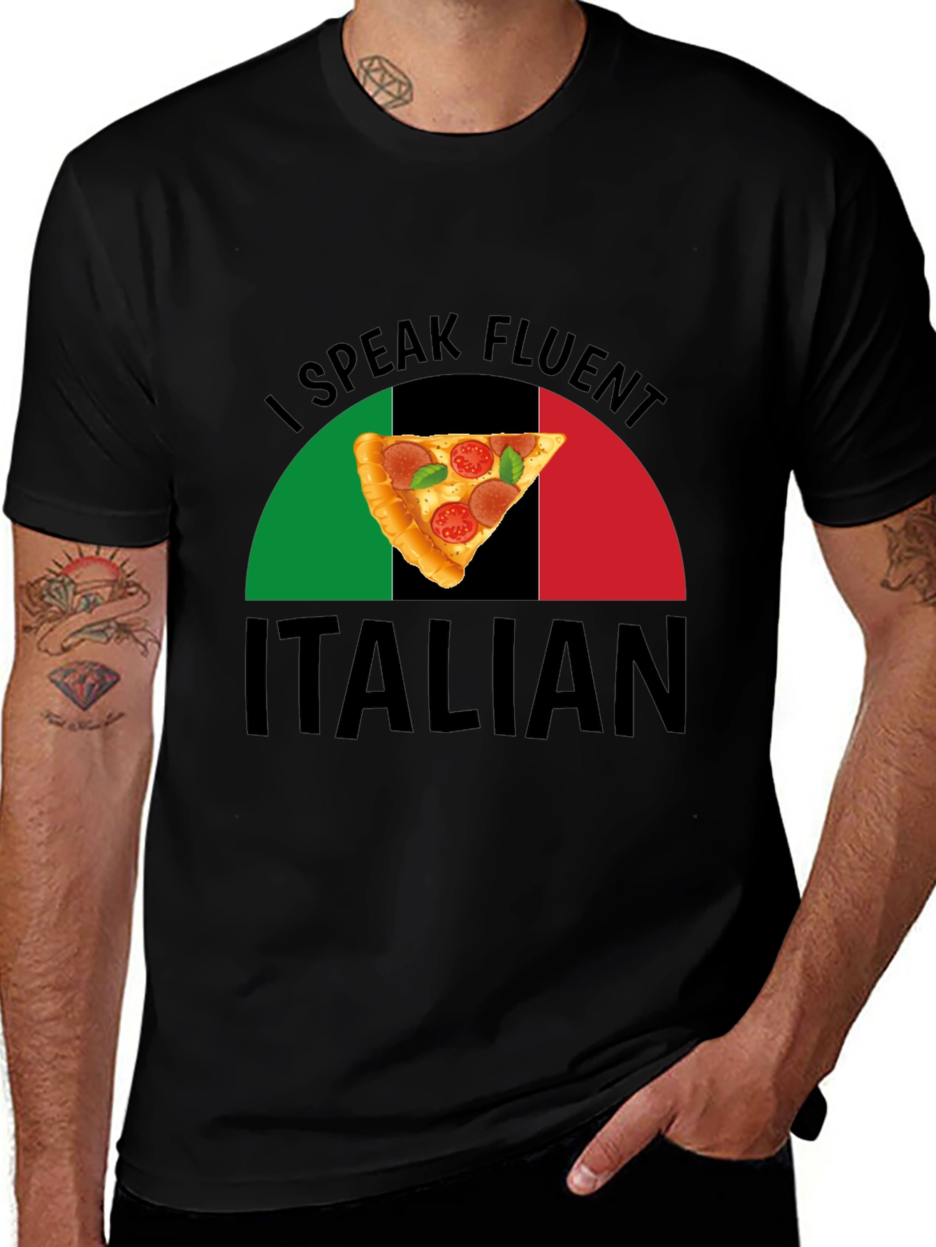 I Speak Fluent Italian Pizza Graphic T-Shirt