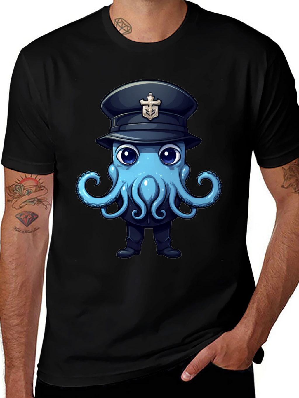 Octopus Captain T-Shirt - Nautical Funny Design