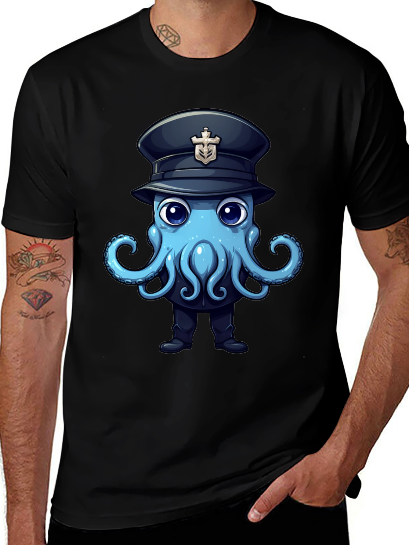 Octopus Captain T-Shirt - Nautical Funny Design