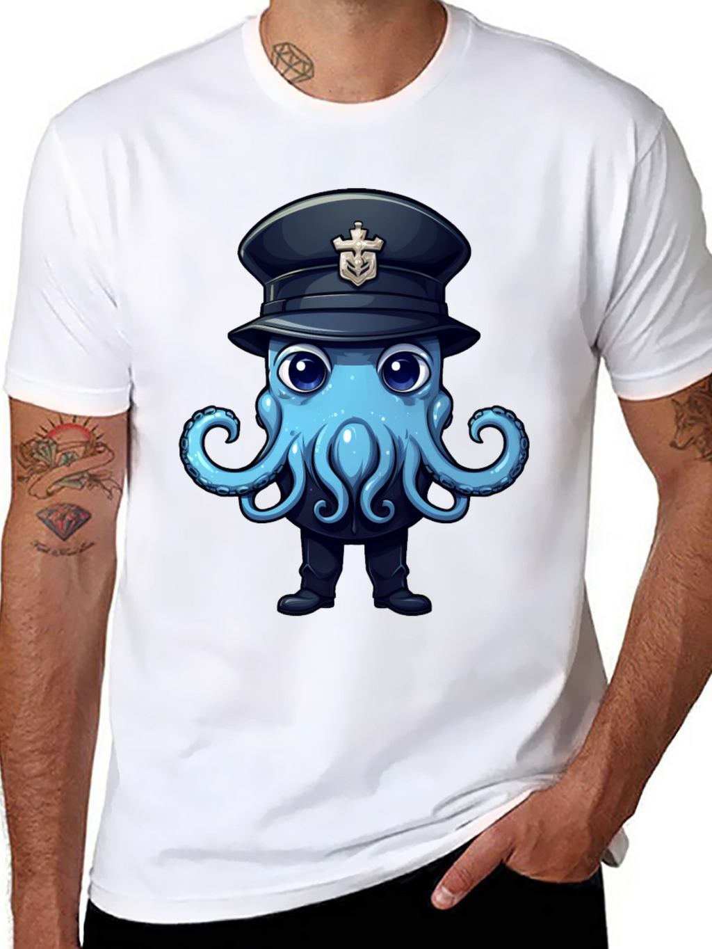 Octopus Captain T-Shirt - Nautical Funny Design
