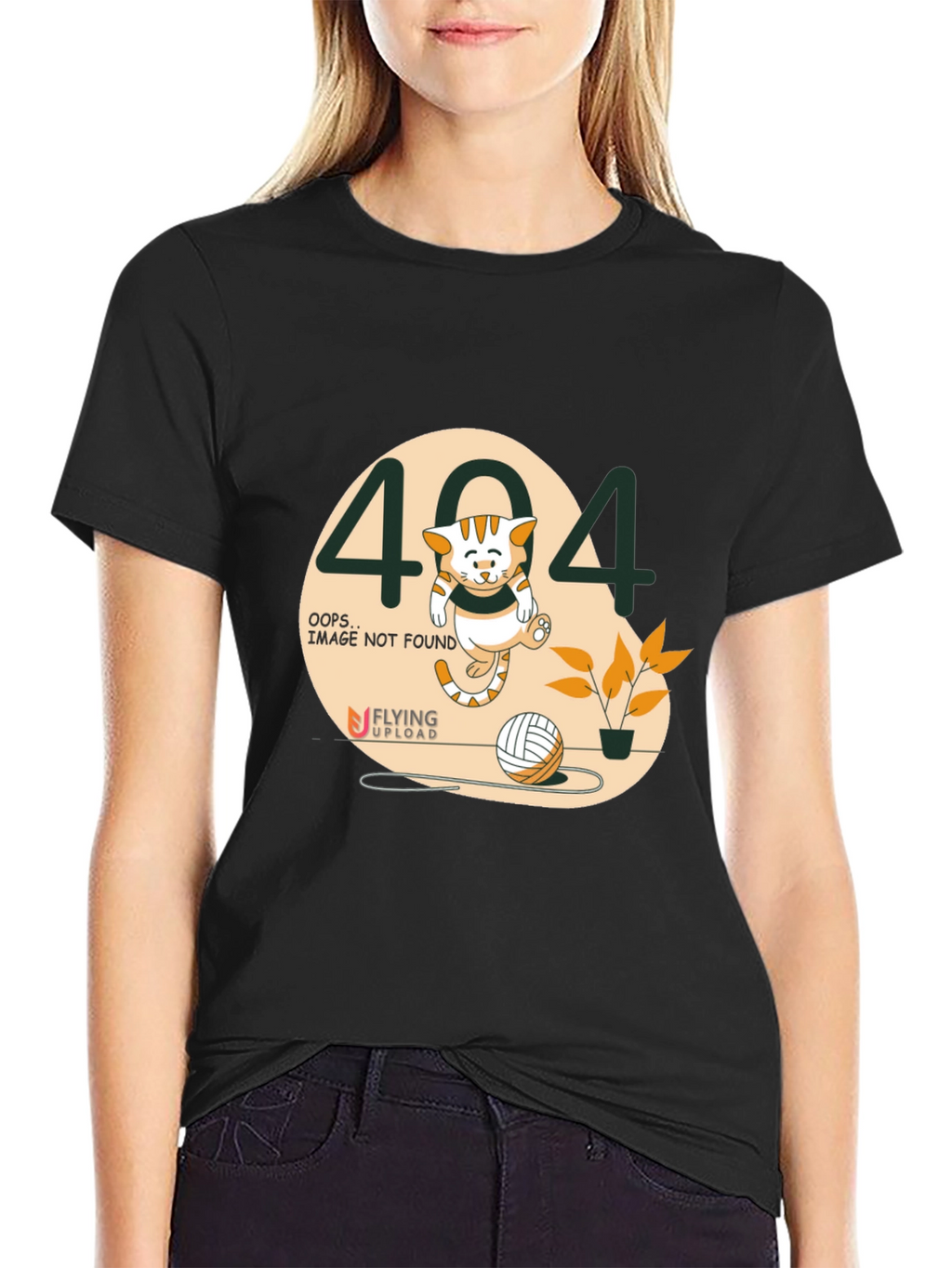 404 Error Cat Graphic T-Shirt