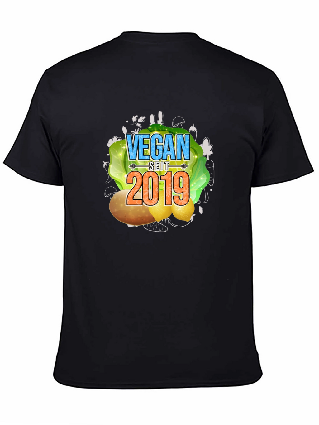 Vegan Seit 2019 T-Shirt - Black Vegan Tee