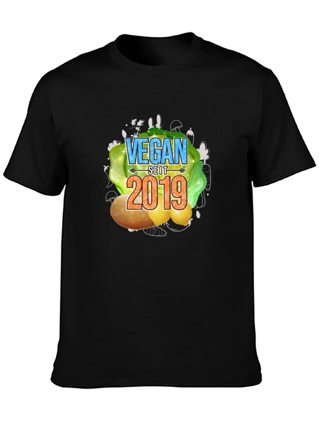 Vegan Seit 2019 T-Shirt - Black Vegan Tee