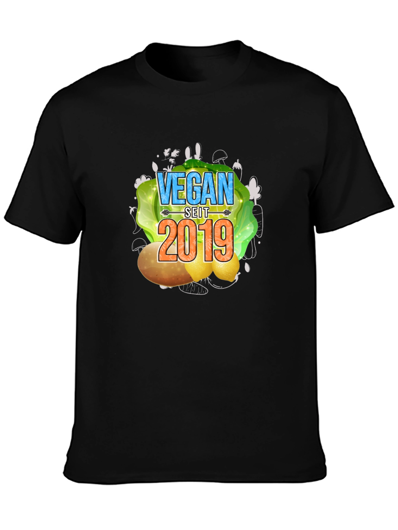 Vegan Seit 2019 T-Shirt - Black Vegan Tee