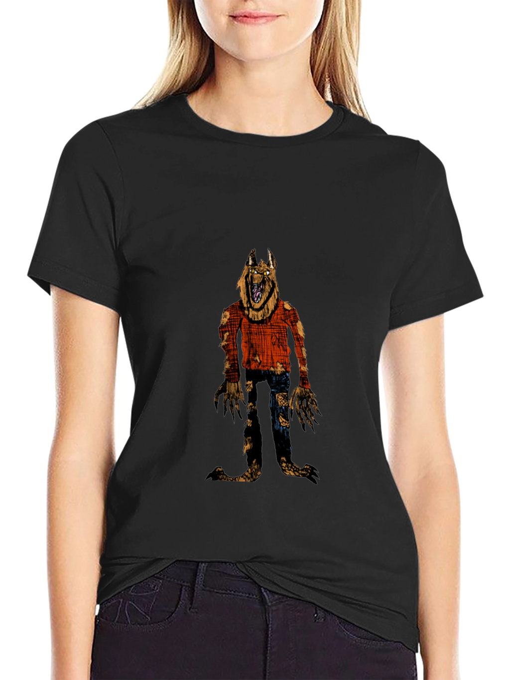 Werewolf Graphic Black T-Shirt