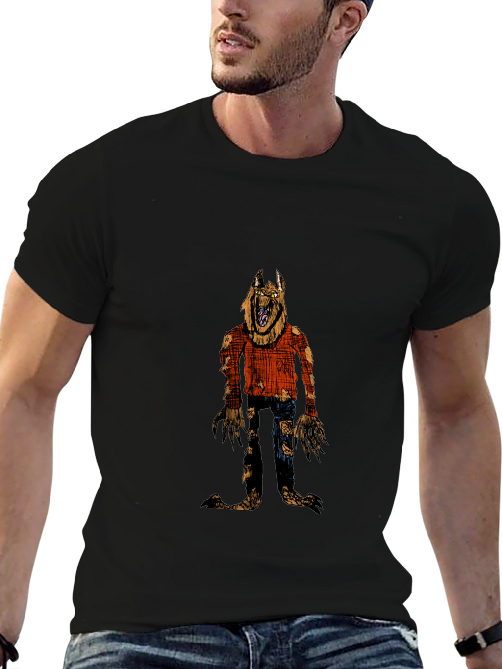 Werewolf Graphic Black T-Shirt