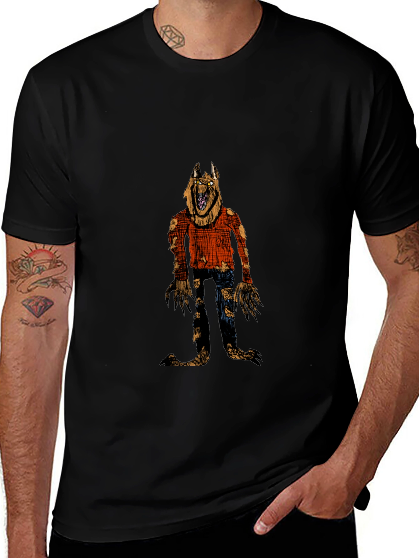 Werewolf Graphic Black T-Shirt