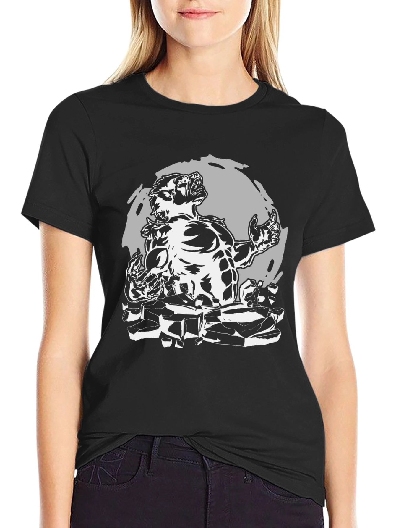 Werewolf Graphic T-Shirt - Black Cotton Tee