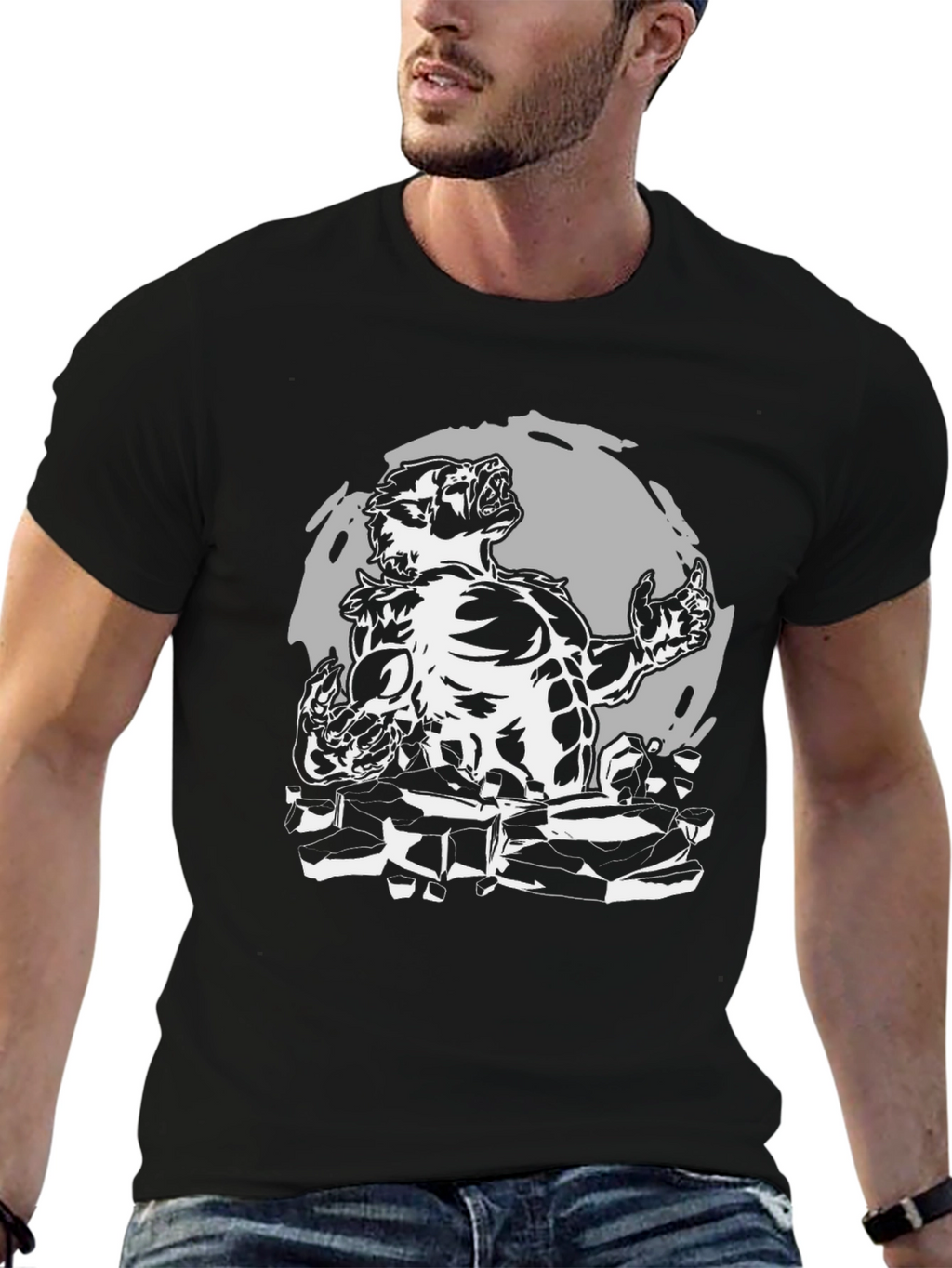 Werewolf Graphic T-Shirt - Black Cotton Tee