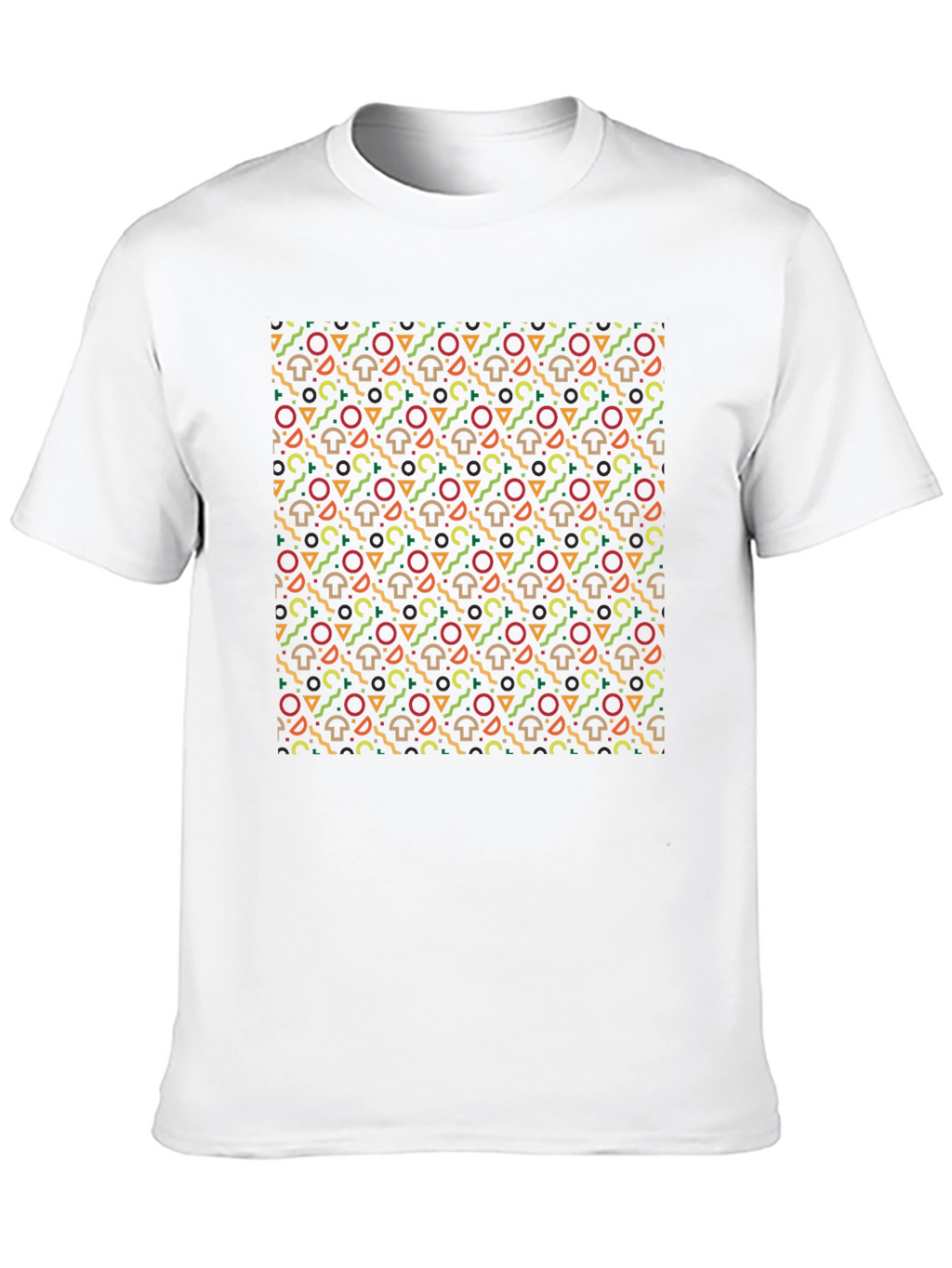 Funky Mushroom Pattern Black T-Shirt