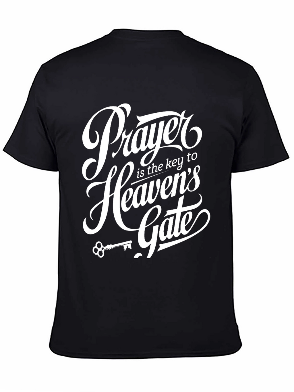 Prayer is Key Graphic Tee - Black