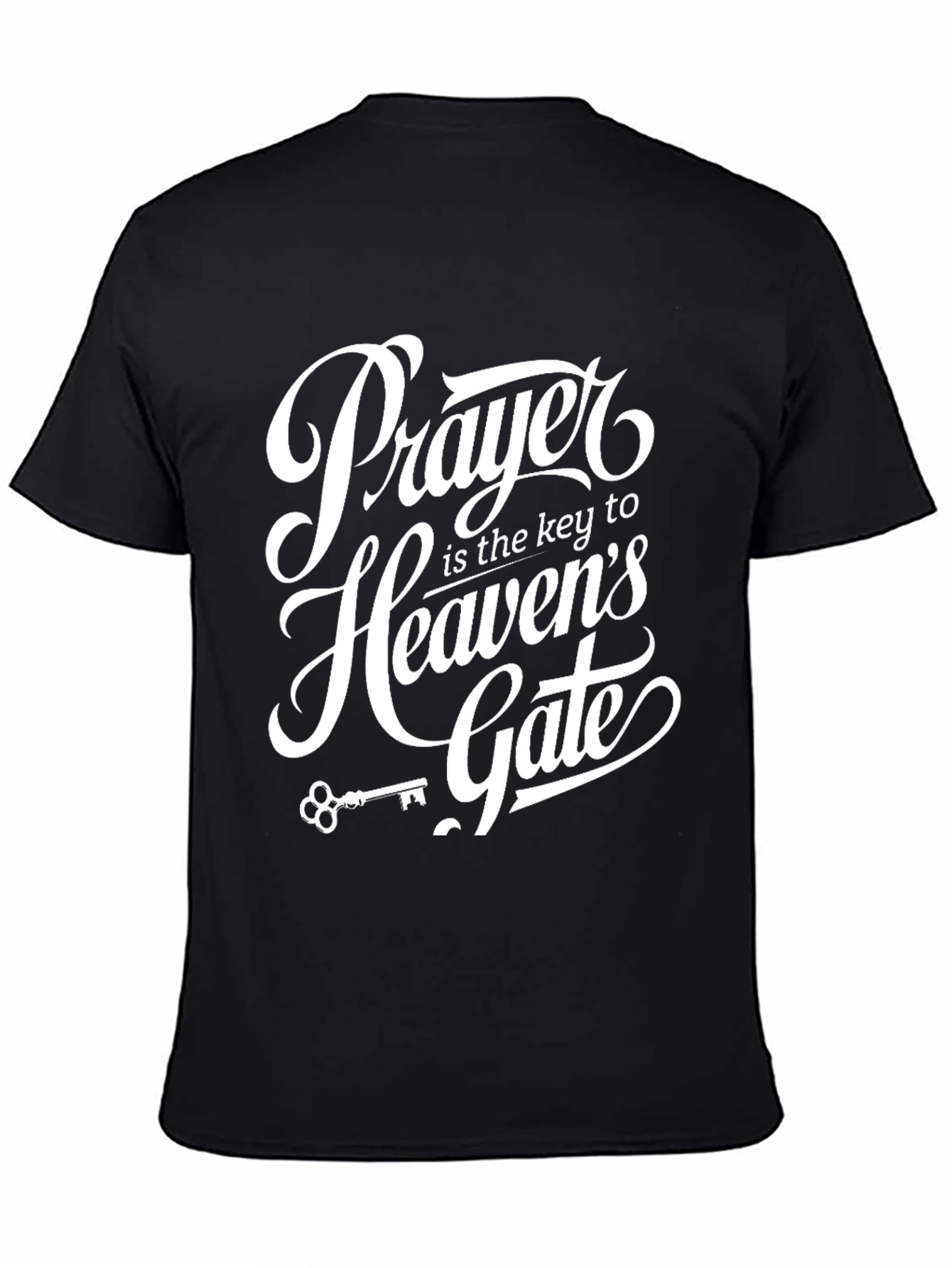 Prayer is Key Graphic Tee - Black