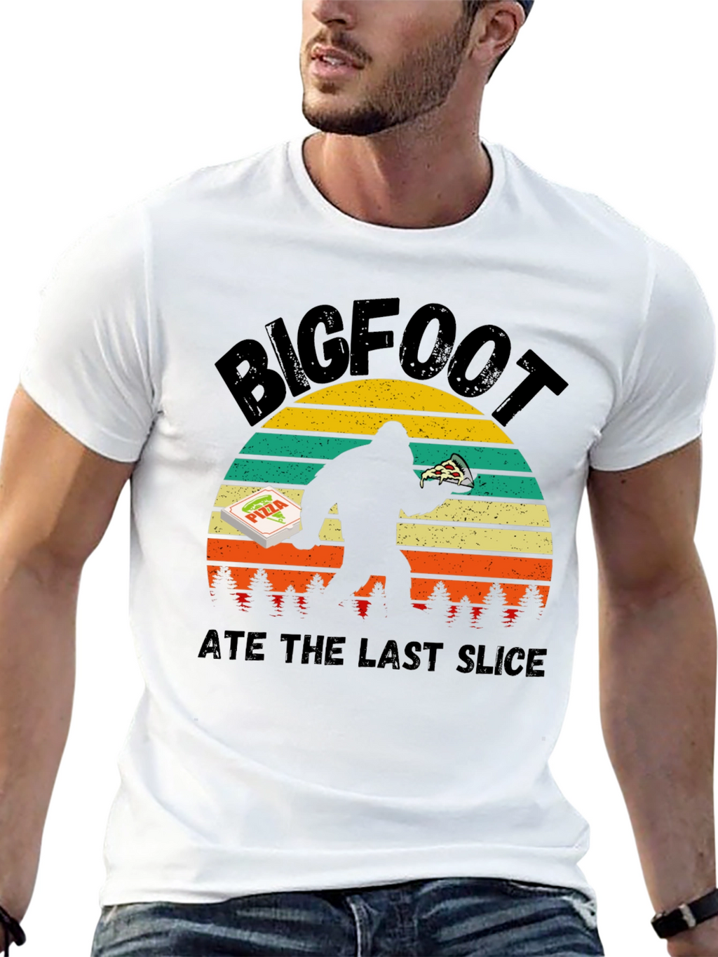 Bigfoot Pizza T-Shirt - Ate the Last Slice