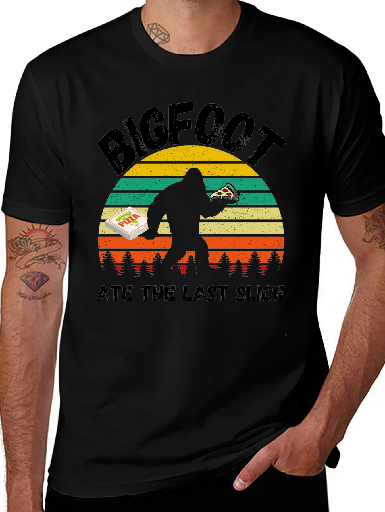 Bigfoot Pizza T-Shirt - Ate the Last Slice