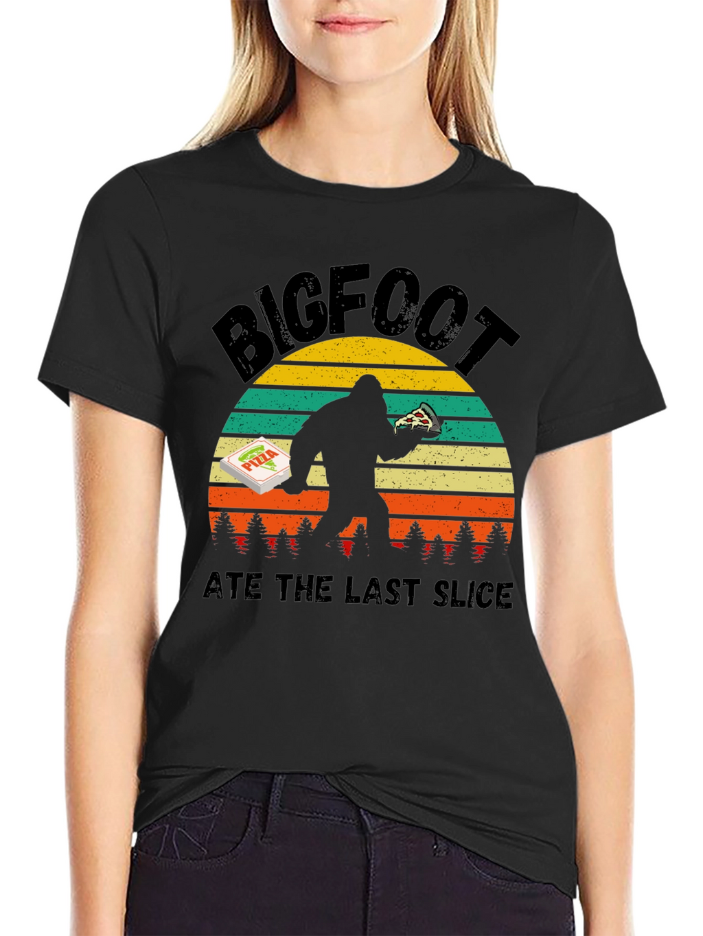 Bigfoot Pizza T-Shirt - Ate the Last Slice