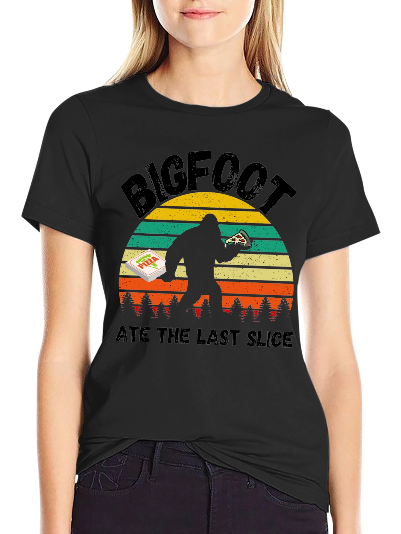 Bigfoot Pizza T-Shirt - Ate the Last Slice