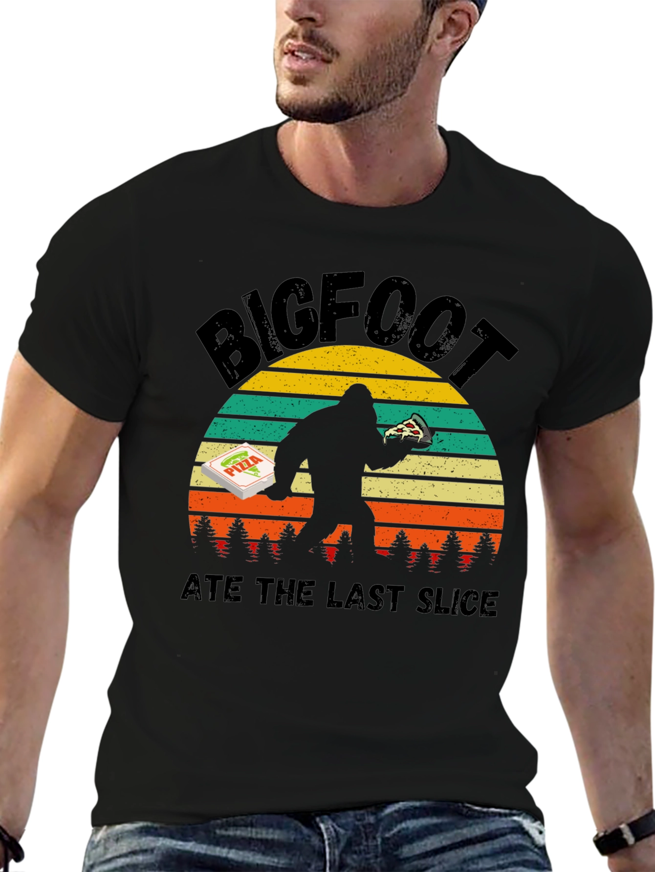 Bigfoot Pizza T-Shirt - Ate the Last Slice
