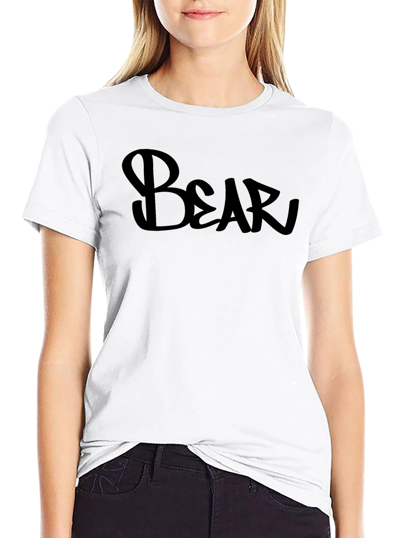 Bold Bear Graphic Print Black T-Shirt