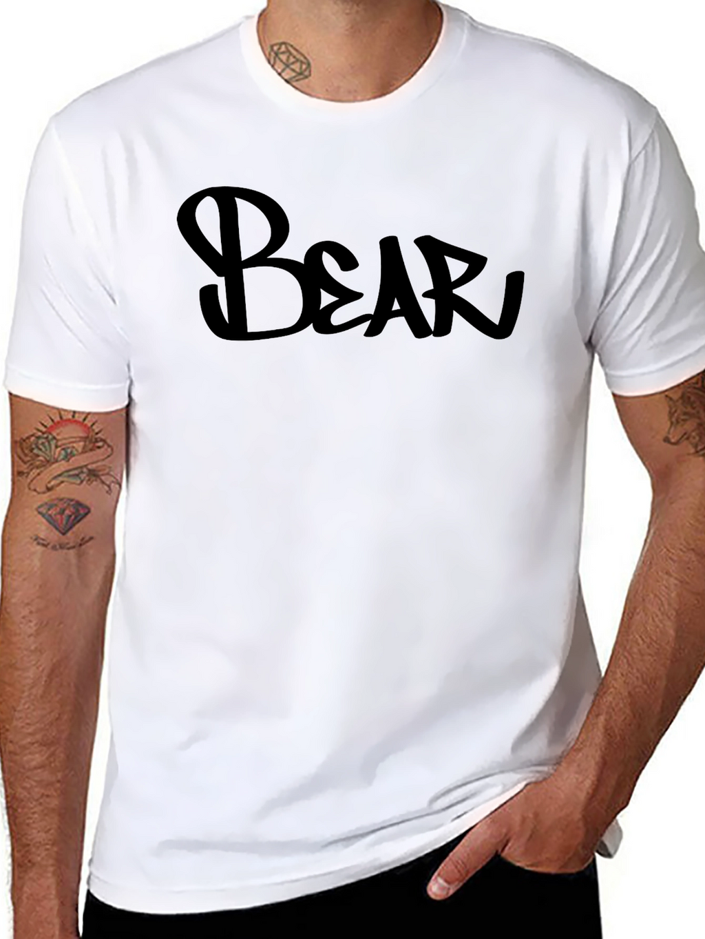 Bold Bear Graphic Print Black T-Shirt