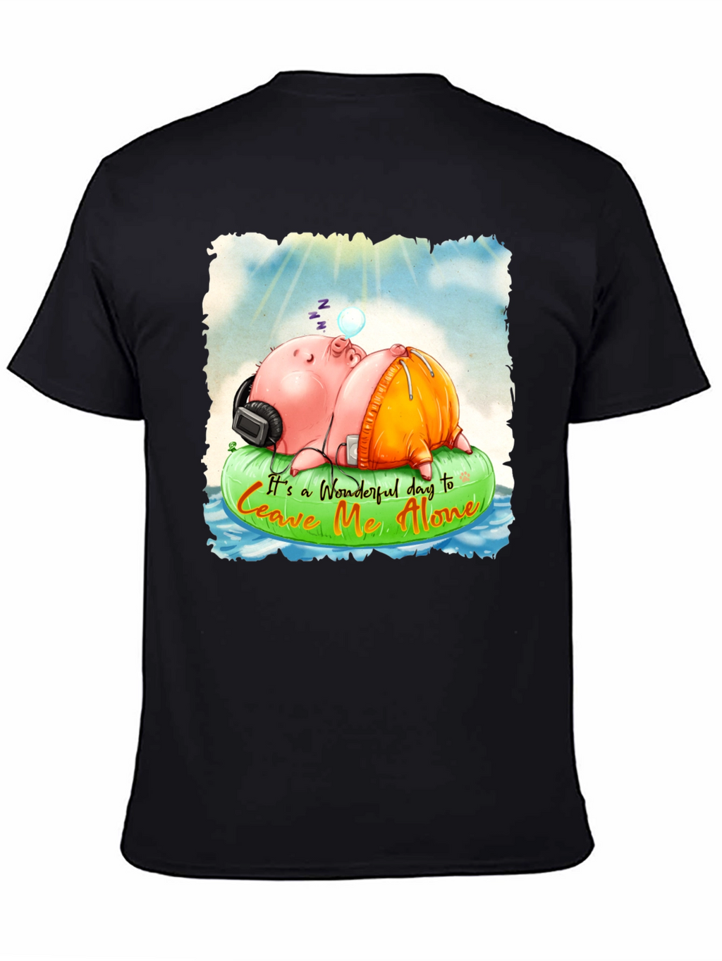Relaxing Pig Graphic Tee - Leave Me Alone T-Shirt