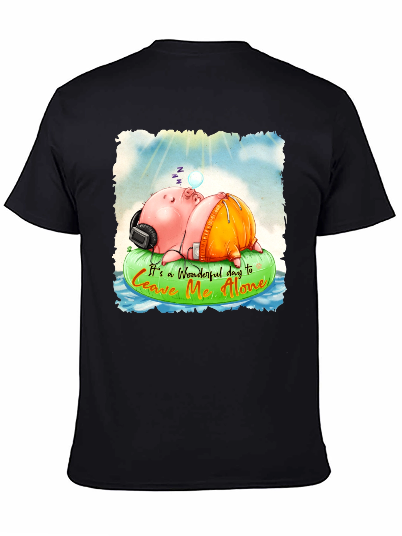 Relaxing Pig Graphic Tee - Leave Me Alone T-Shirt