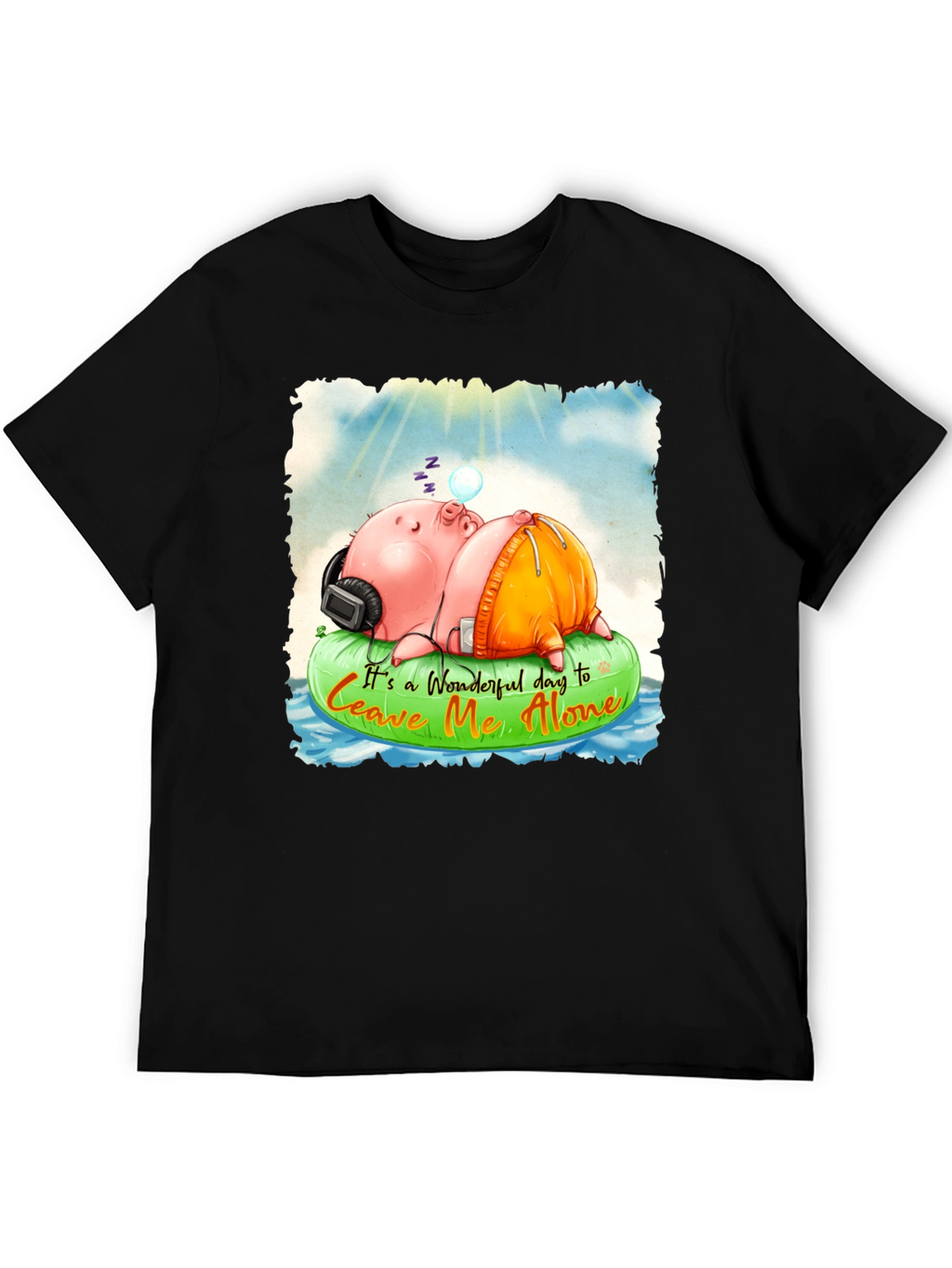 Relaxing Pig Graphic Tee - Leave Me Alone T-Shirt