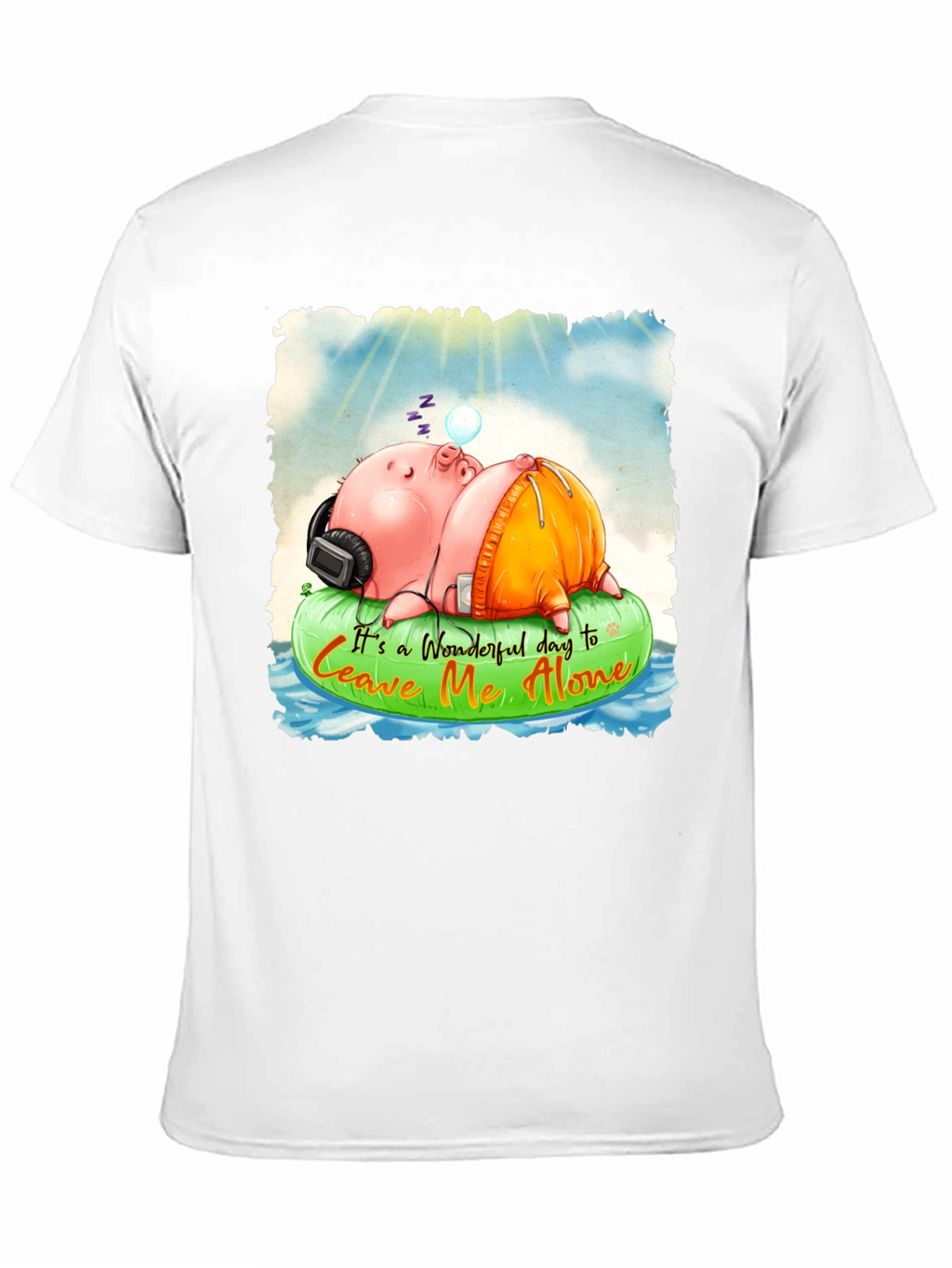 Relaxing Pig Graphic Tee - Leave Me Alone T-Shirt