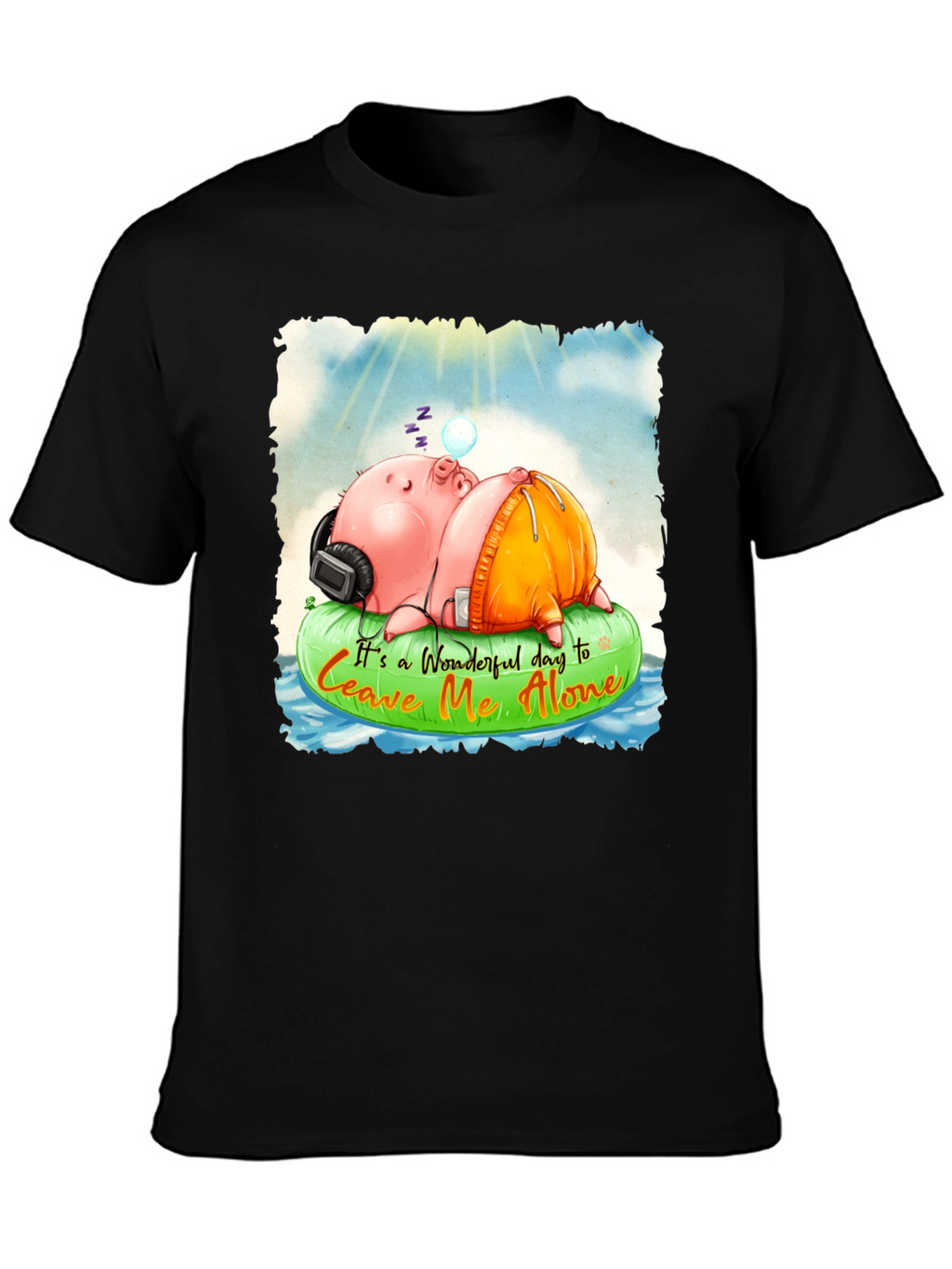 Relaxing Pig Graphic Tee - Leave Me Alone T-Shirt