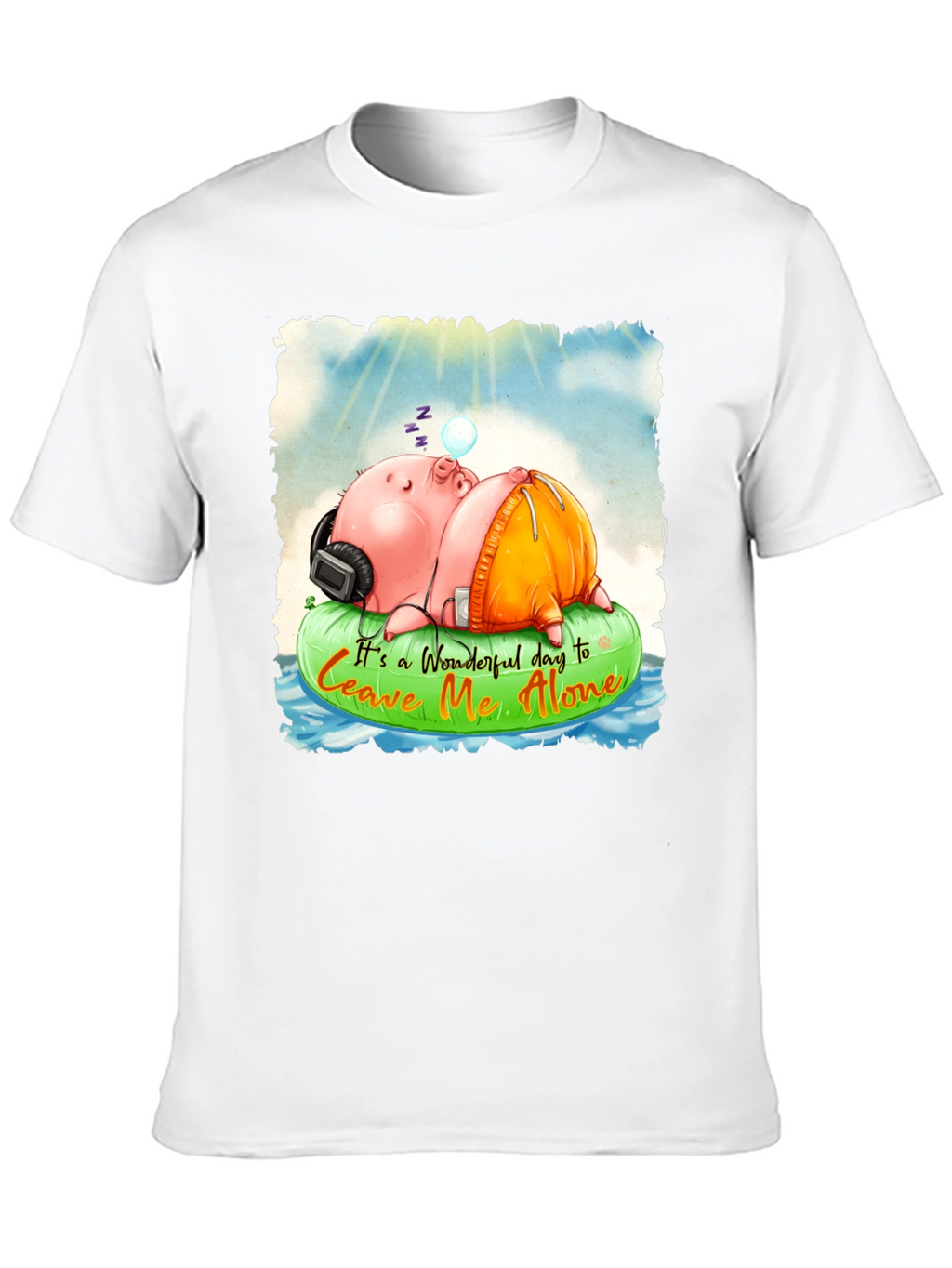 Relaxing Pig Graphic Tee - Leave Me Alone T-Shirt