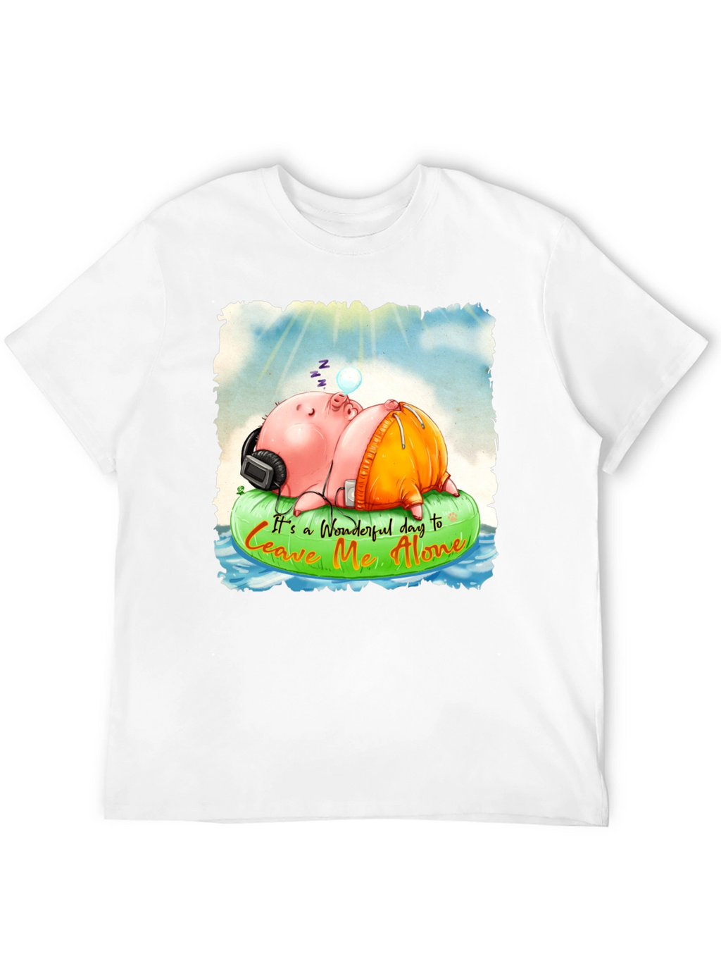 Relaxing Pig Graphic Tee - Leave Me Alone T-Shirt