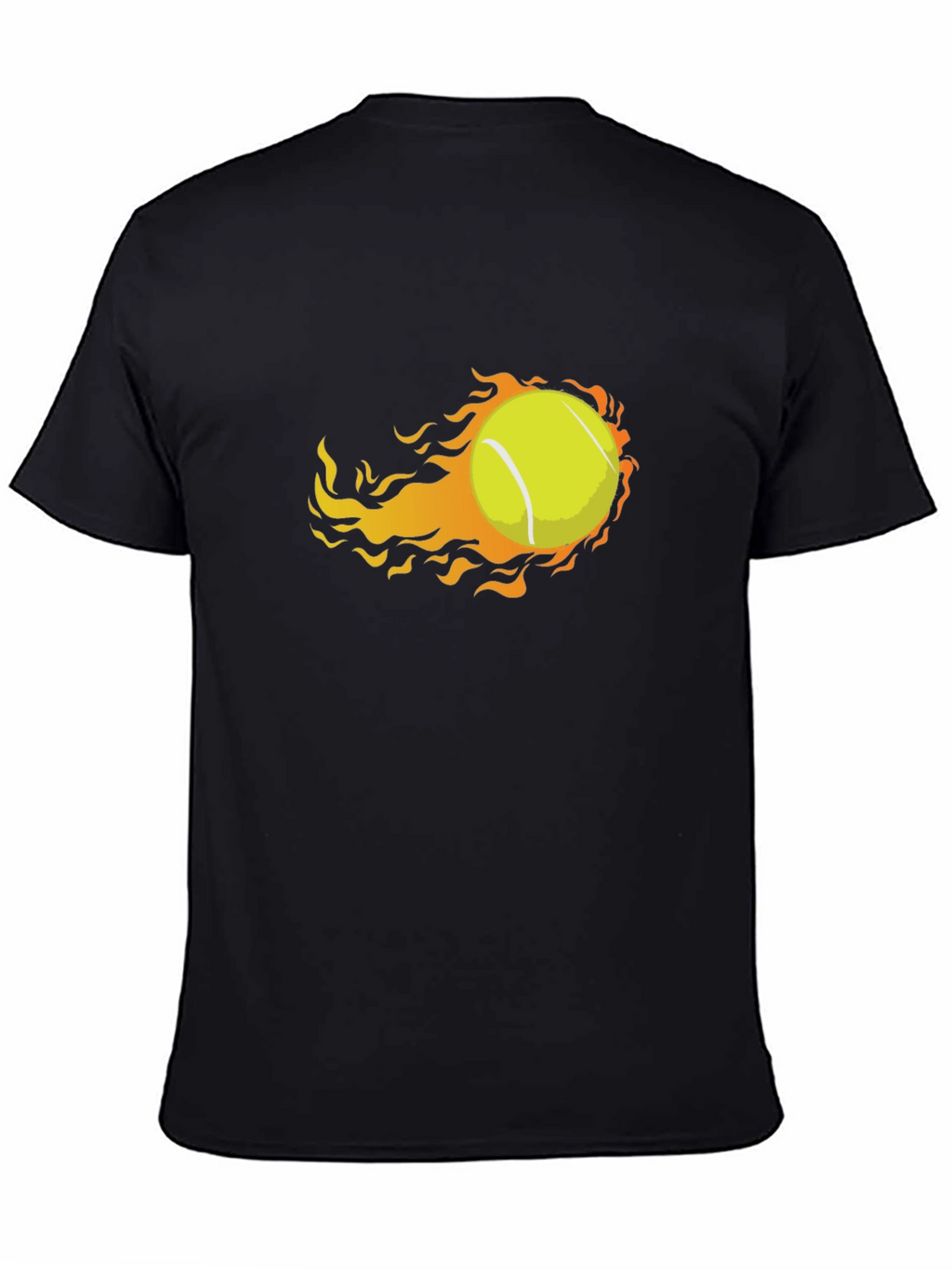 Flaming Tennis Ball Graphic Tee - Unique Design