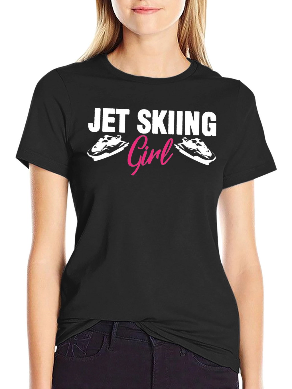 Jet Skiing Girl T-Shirt Black