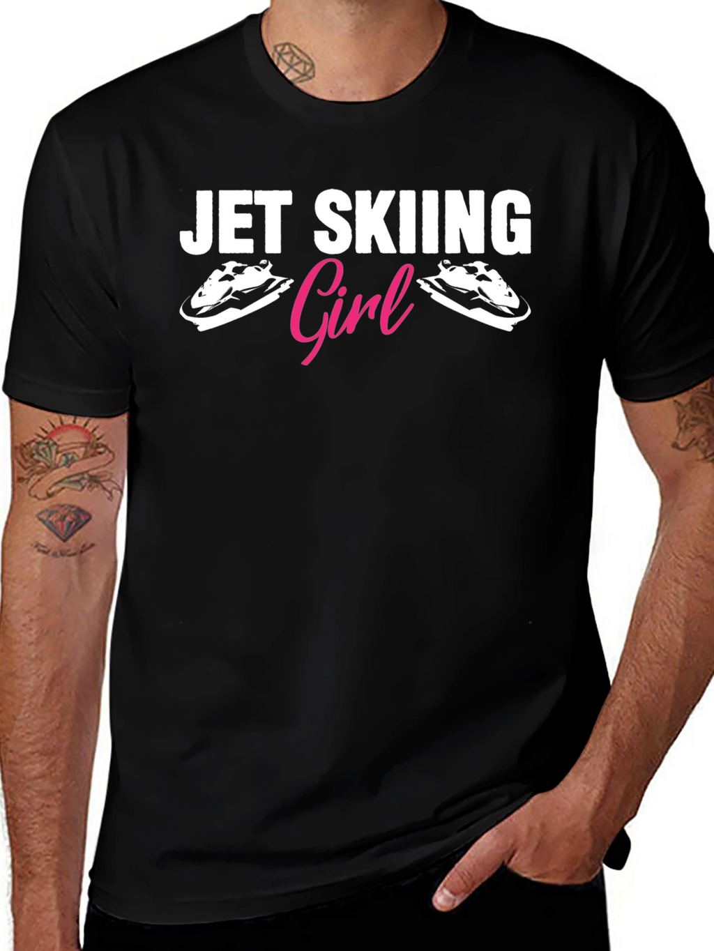 Jet Skiing Girl T-Shirt Black