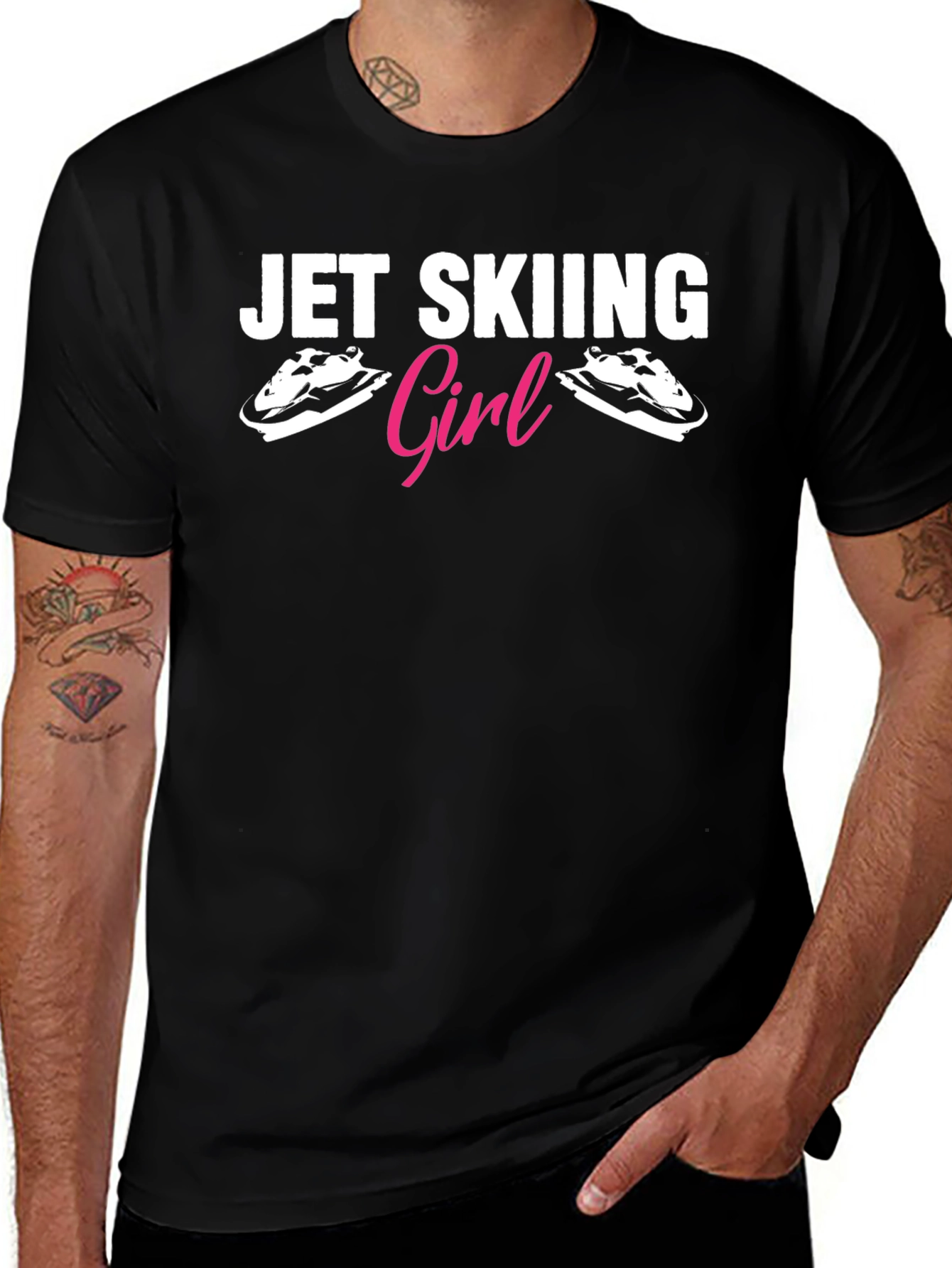 Jet Skiing Girl T-Shirt Black