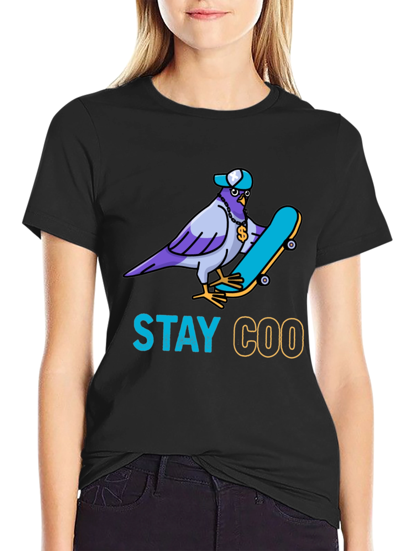 Stay Coo T-Shirt - Skater Pigeon Graphic Tee