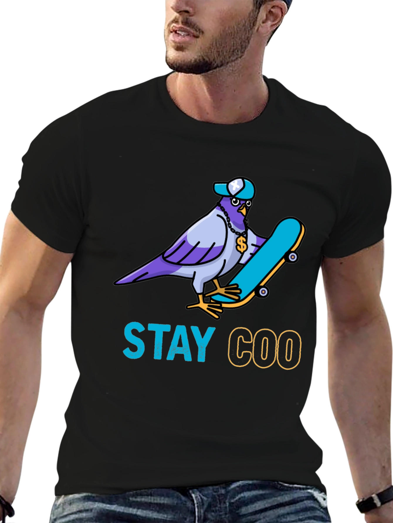 Stay Coo T-Shirt - Skater Pigeon Graphic Tee