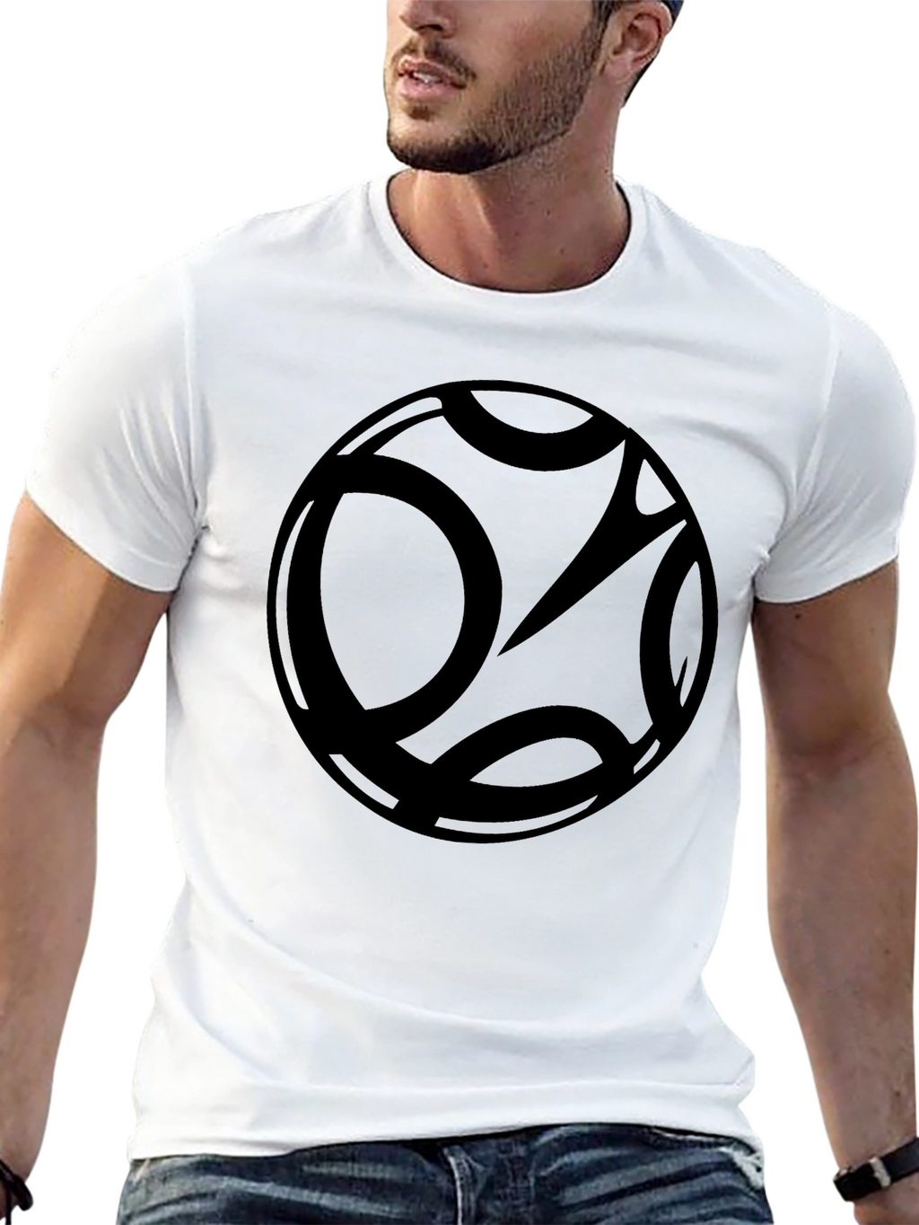 Abstract Graphic Black T-Shirt