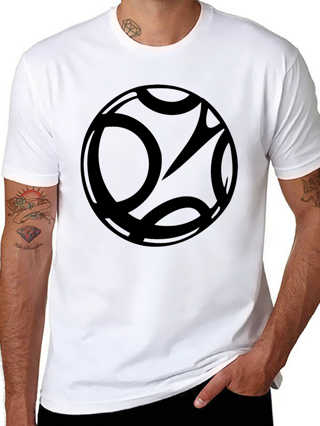 Abstract Graphic Black T-Shirt