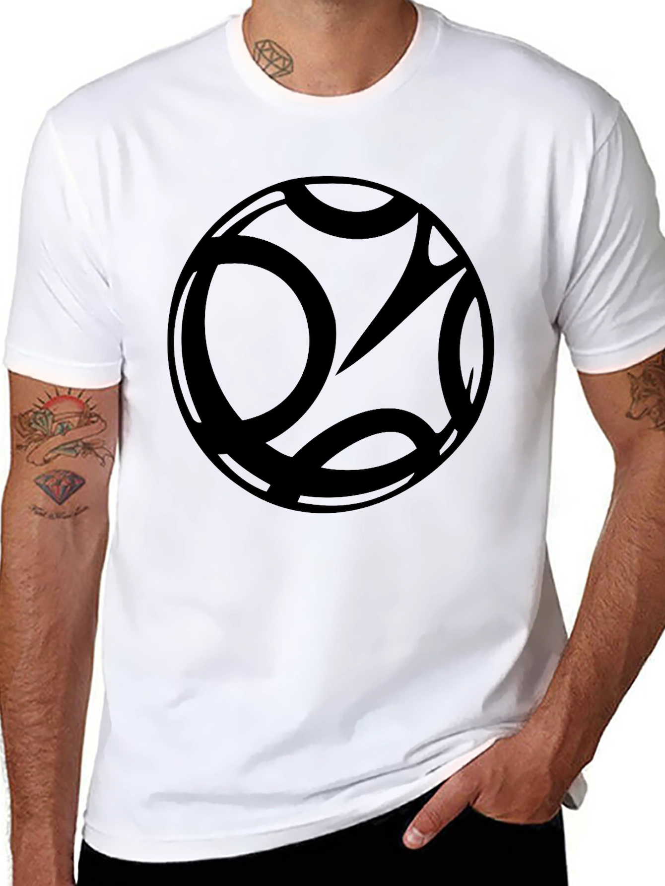 Abstract Graphic Black T-Shirt